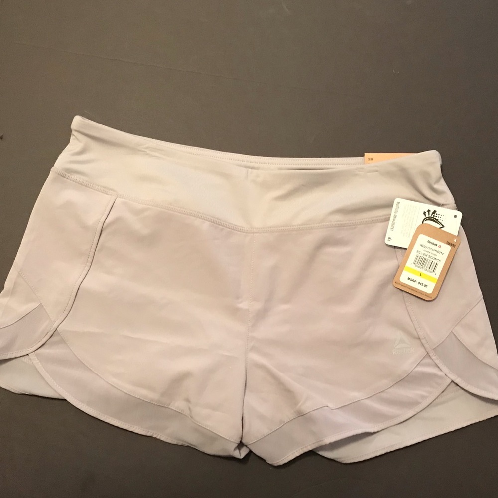 Silver women’s Reebok shorts